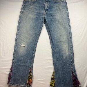 Levi’s  505 Light Blue Denim Jeans altered to be bell bottoms